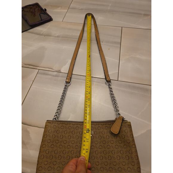 Guess Los Angeles Brown 10 x 7 Handbag Tote 23" Leather Strap - Picture 10 of 16